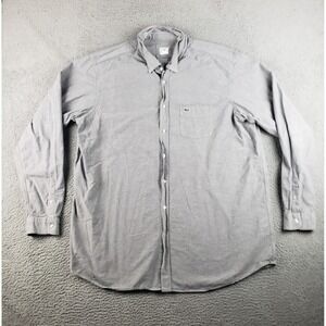 Lacoste Shirt Mens 2XLT Tall Gray Button Down Long Sleeve